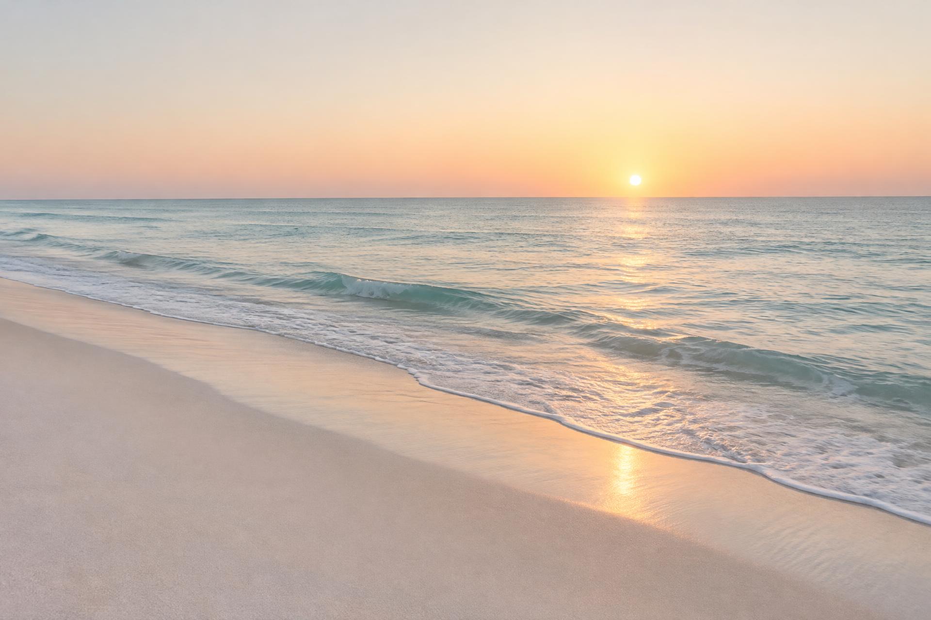 Sunrise over a clean Florida beach